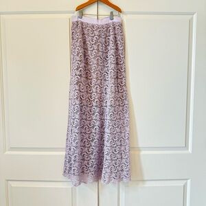 Rebecca Taylor Purple Lace Maxi Skirt